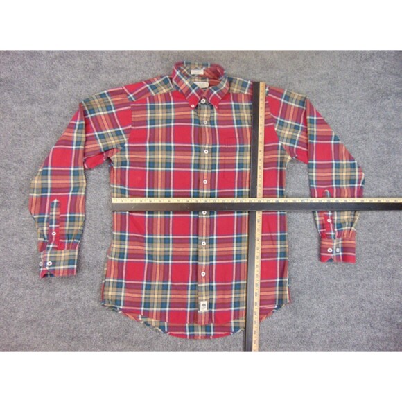 Onward Reserve Flannel Shirt Mens Med Red Green Plaid Camping‎ Outdoors - Picture 5 of 8